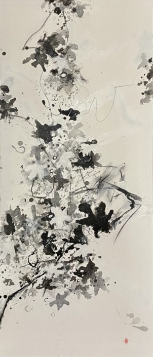 Paysage, d’après Chu Ta, 2023, techniques mixtes / toile, cm 100 x 60 Paysage, d'après Chu Ta, 2023, techniques mixtes / toile, cm 100 x 60