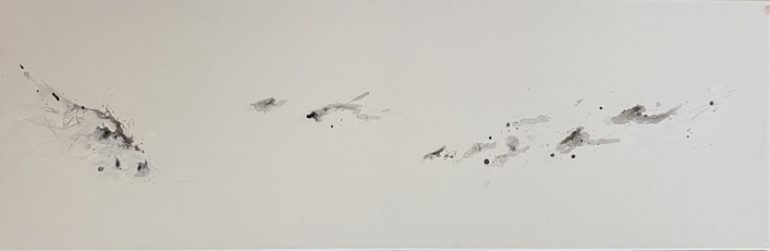 Sans titre, d’après Chu Ta, 2023, techniques mixtes / toile, cm 40 x 120 Sans titre, d'après Chu Ta, 2023, techniques mixtes / toile, cm 40 x 120